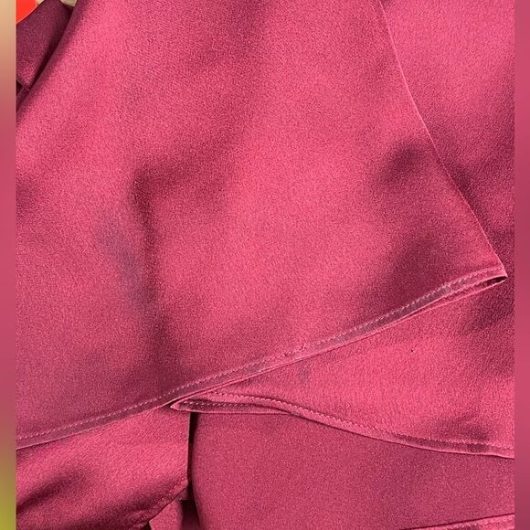 Show Me Your MuMu Noelle Wrap Dress in Ruby Luxe Satin S - Picture 11 of 15